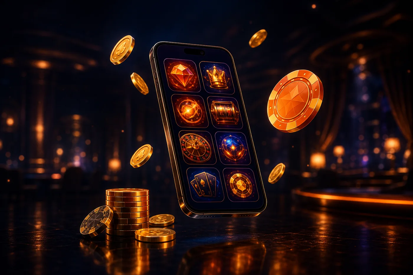 Joueur utilisant Nine Casino sur smartphone