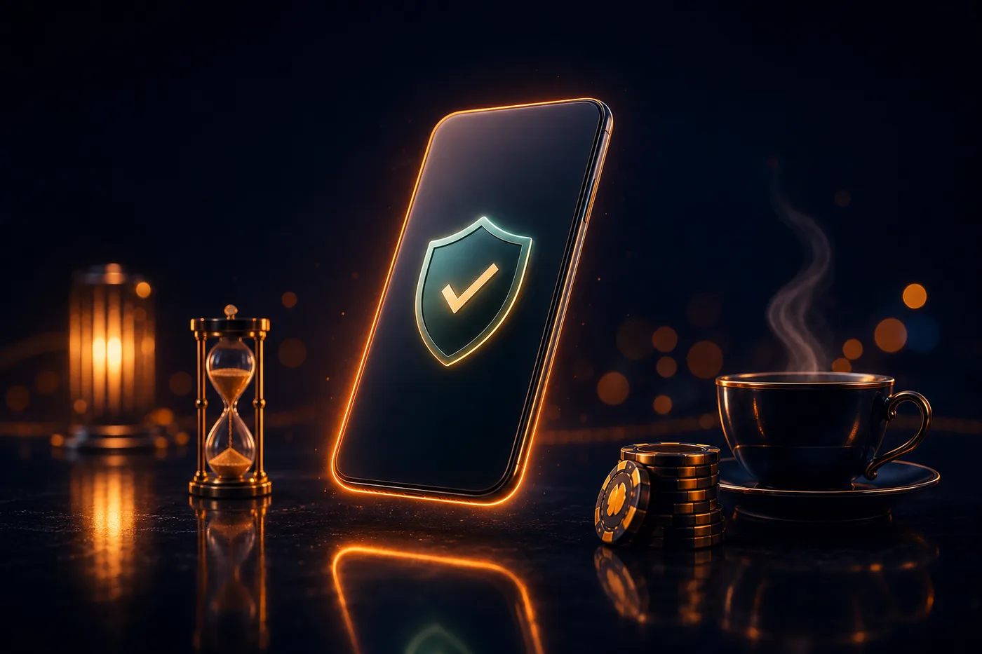 Personne détendue consultant son téléphone à son domicile, symbole d'un jeu maîtrisé